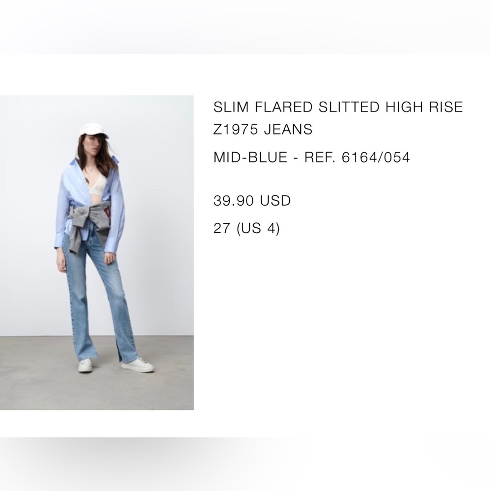 Zara Slim Flared High Rise Jeans